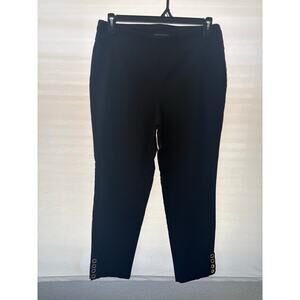 Counterparts Womens Plus Size 1X Pants Black Pull On Ankle Stretch Gold Grommet